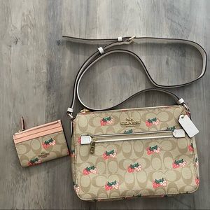 Coach Strawberry Purse & Wallet Set